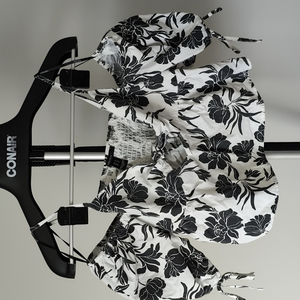 Black and white blouse